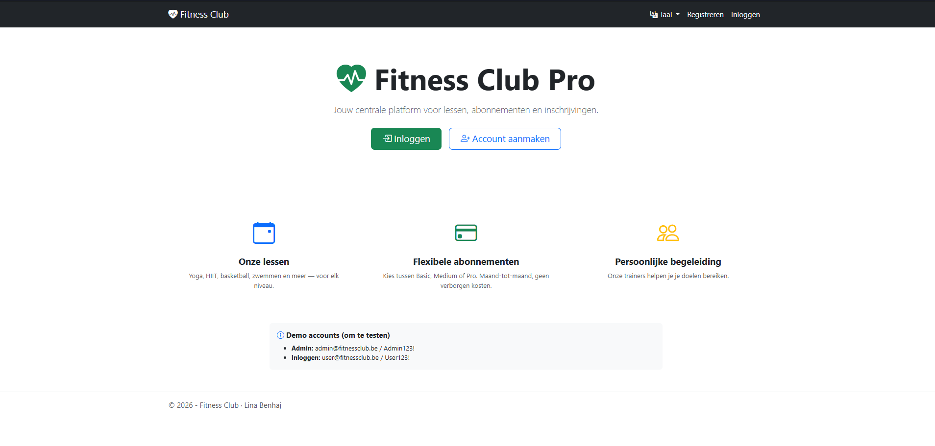 FitnessClub screenshot 1
